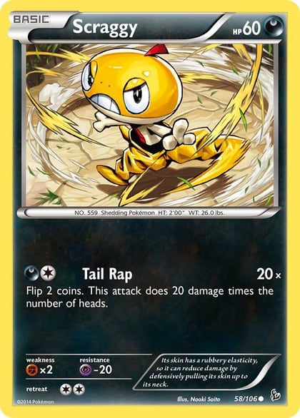 Scraggy, XY - Flashfire 58/106