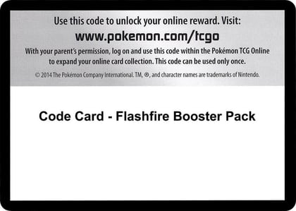 Code Card - Flashfire Booster Pack, XY - Flashfire P280398