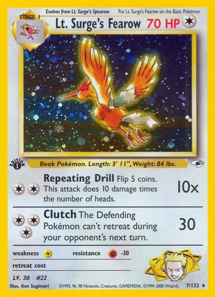 Lt. Surge's Fearow, Gym Heroes 007/132