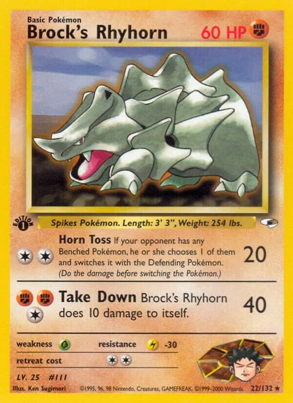 Brock's Rhyhorn (22), Gym Heroes 022/132