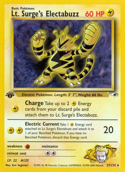 Lt. Surge's Electabuzz (27), Gym Heroes 027/132