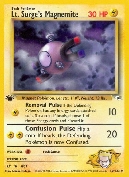 Lt. Surge's Magnemite (50), Gym Heroes 050/132