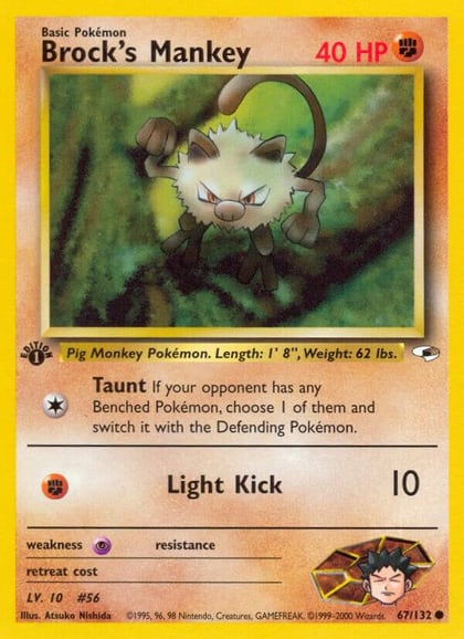 Brock's Mankey (67), Gym Heroes 067/132
