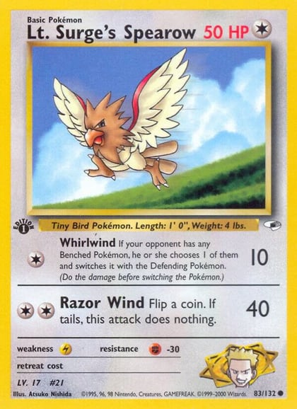 Lt. Surge's Spearow (83), Gym Heroes 083/132