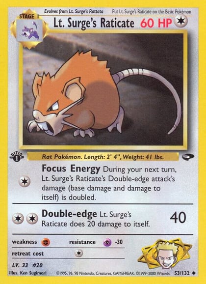 Lt. Surge's Raticate, Gym Challenge 053/132