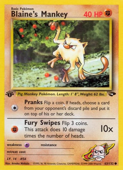 Blaine's Mankey, Gym Challenge 063/132