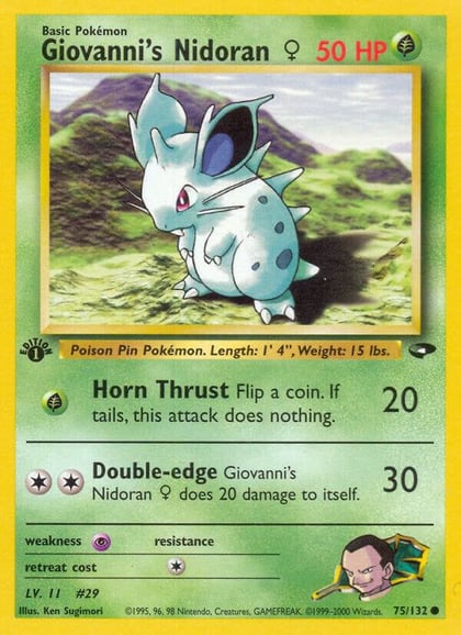Giovanni's Nidoran F, Gym Challenge 075/132