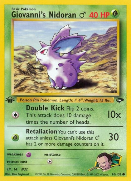 Giovanni's Nidoran M, Gym Challenge 076/132