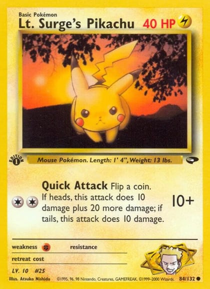 Lt. Surge's Pikachu, Gym Challenge 084/132