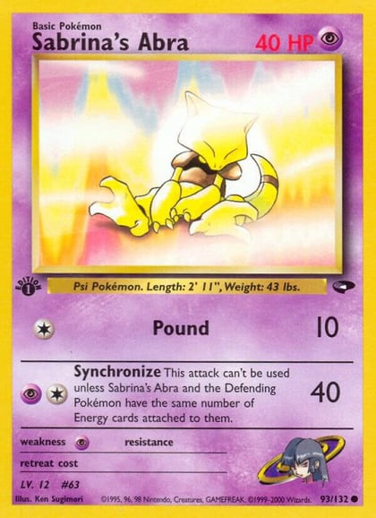 Sabrina's Abra (93), Gym Challenge 093/132