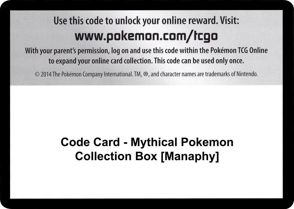 Code Card - Mythical Pokemon Collection Box [Manaphy], Generations P252437