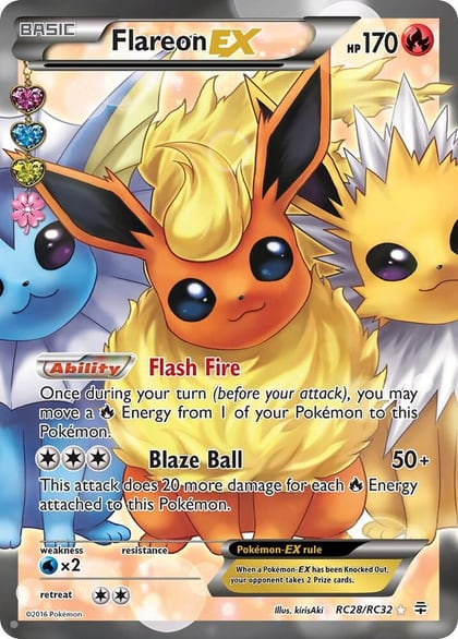 Flareon EX (Full Art), Generations: Radiant Collection RC28/RC32