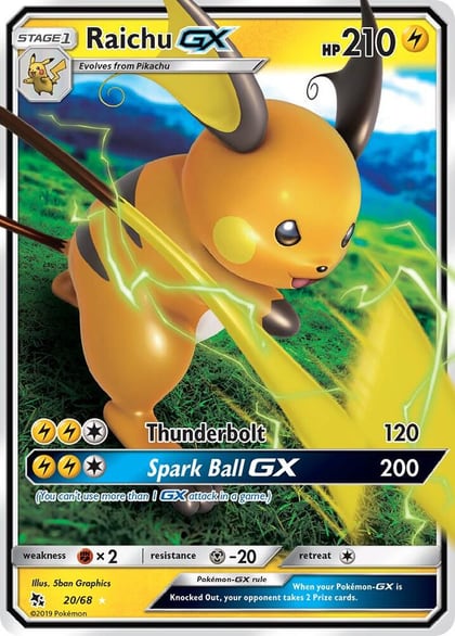 Raichu GX, Hidden Fates 20/68