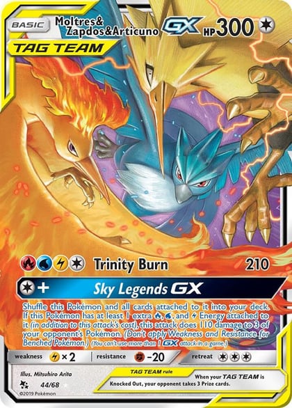 Moltres & Zapdos & Articuno GX, Hidden Fates 44/68