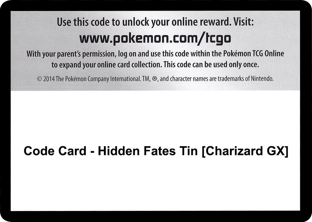 Code Card - Hidden Fates Tin [Charizard GX], Hidden Fates P257523