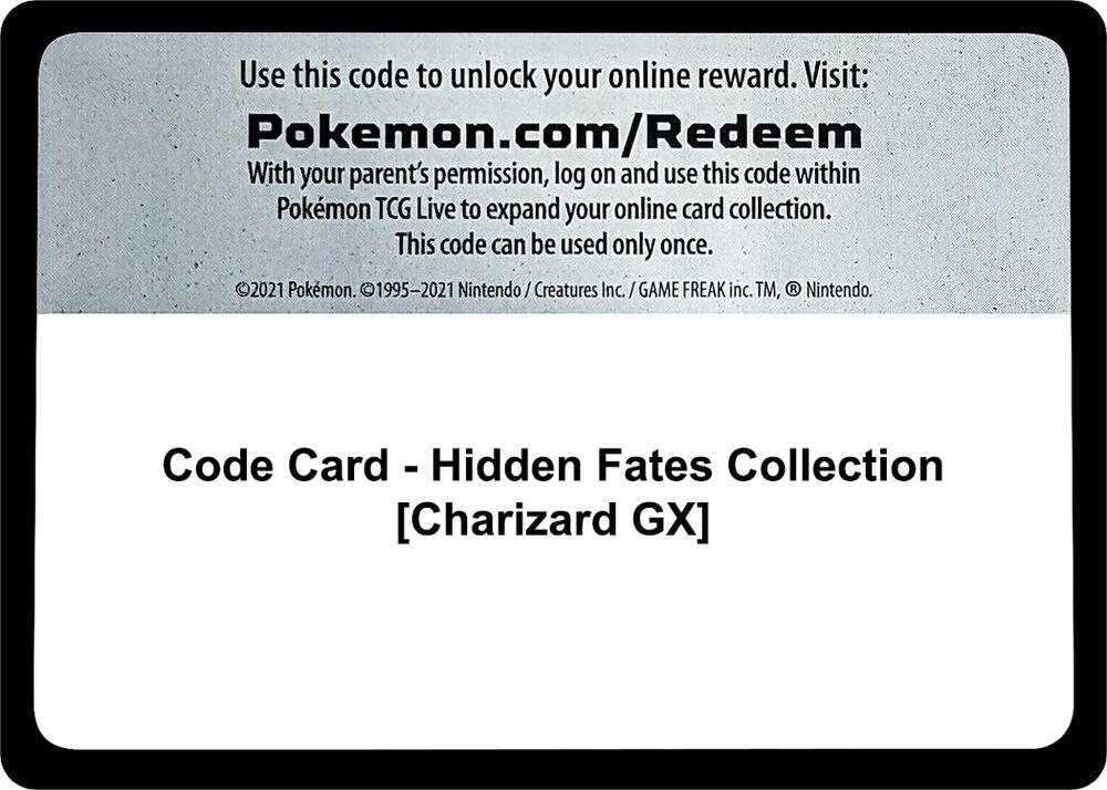 Code Card - Hidden Fates Collection [Charizard GX], Hidden Fates P475716
