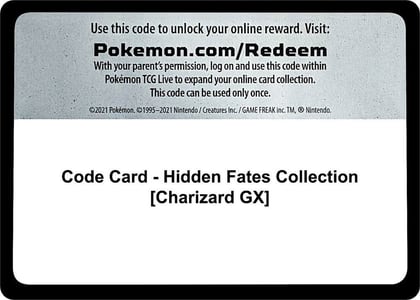 Code Card - Hidden Fates Collection [Charizard GX], Hidden Fates P475716