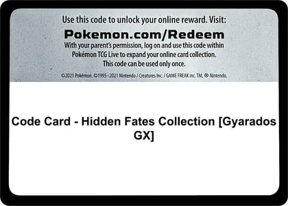 Code Card - Hidden Fates Collection [Gyarados GX], Hidden Fates P490514