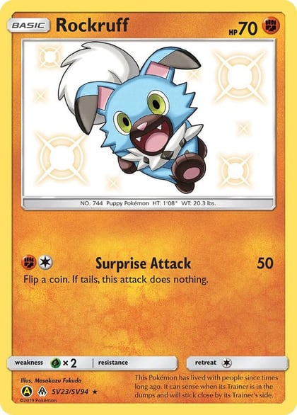 Rockruff, Hidden Fates: Shiny Vault SV23/SV94