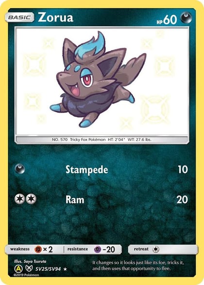 Zorua, Hidden Fates: Shiny Vault SV25/SV94