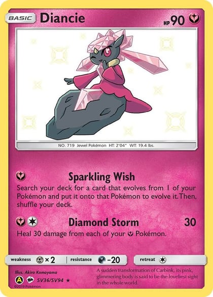Diancie, Hidden Fates: Shiny Vault SV36/SV94