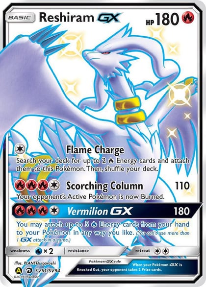Reshiram GX, Hidden Fates: Shiny Vault SV51/SV94