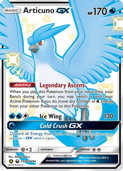 Articuno GX, Hidden Fates: Shiny Vault SV54/SV94