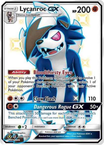 Lycanroc GX (SV66), Hidden Fates: Shiny Vault SV66/SV94