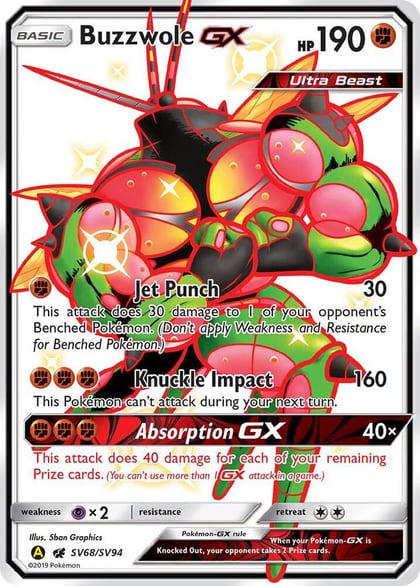 Buzzwole GX, Hidden Fates: Shiny Vault SV68/SV94