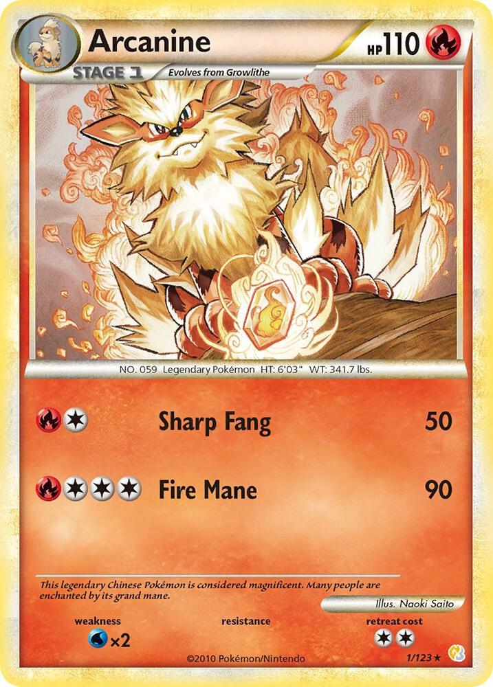 Arcanine, HeartGold SoulSilver 1/123