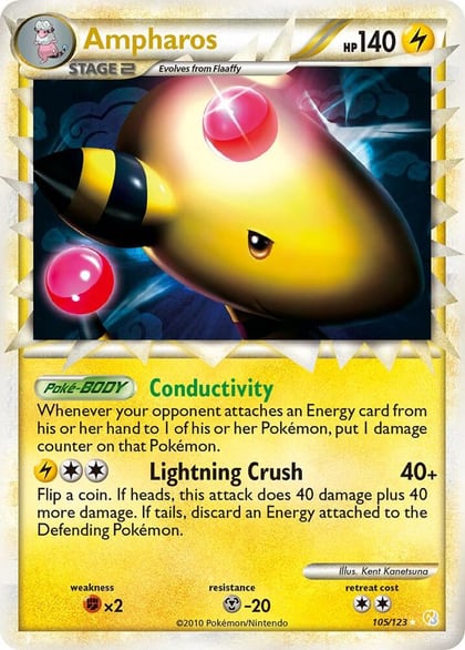Ampharos (Prime), HeartGold SoulSilver 105/123