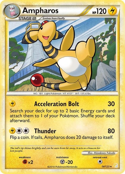 Ampharos, HeartGold SoulSilver 14/123