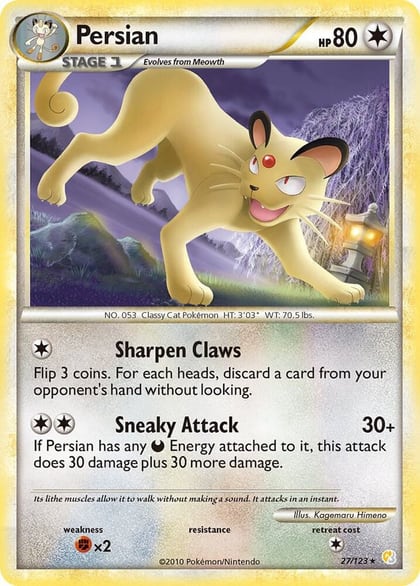 Persian, HeartGold SoulSilver 27/123