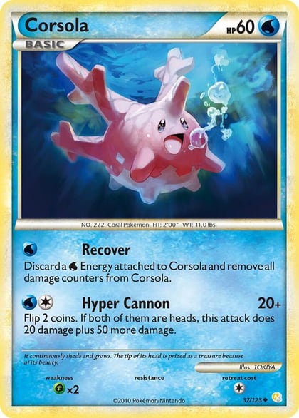 Corsola, HeartGold SoulSilver 37/123