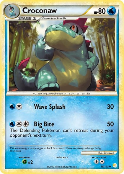 Croconaw, HeartGold SoulSilver 38/123