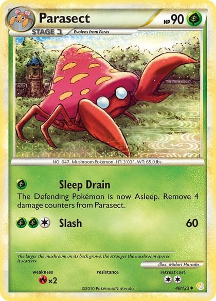 Parasect, HeartGold SoulSilver 48/123