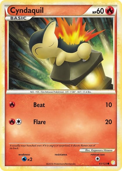 Cyndaquil, HeartGold SoulSilver 61/123
