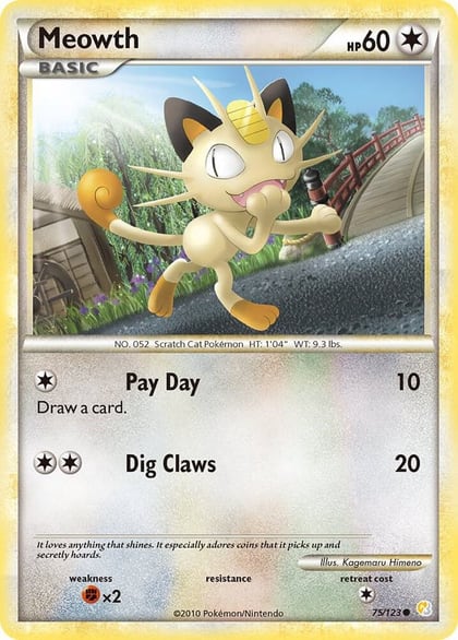 Meowth, HeartGold SoulSilver 75/123