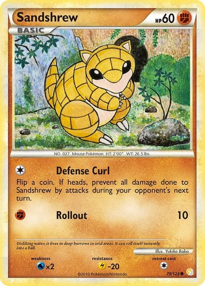 Sandshrew, HeartGold SoulSilver 79/123