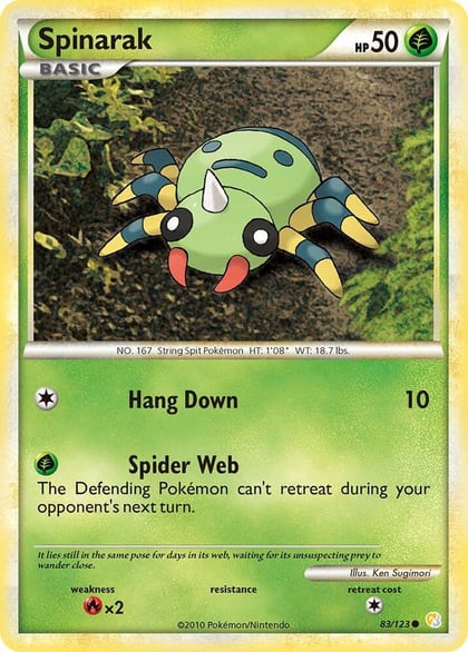 Spinarak, HeartGold SoulSilver 83/123