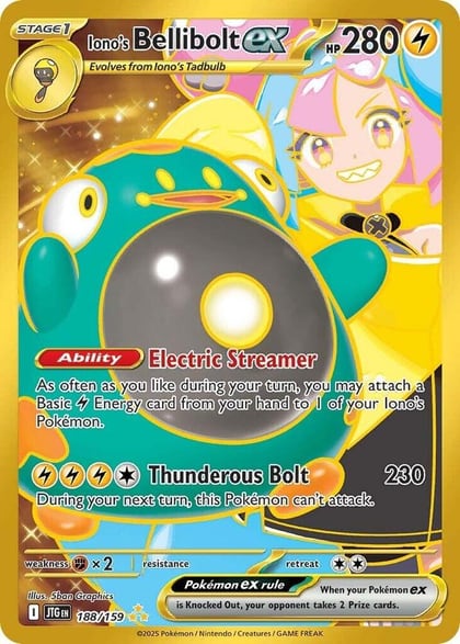 Iono's Bellibolt ex - 188/159, SV09: Journey Together 188/159