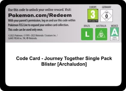 Code Card - Journey Together Single Pack Blister [Archaludon], SV09: Journey Together P626635