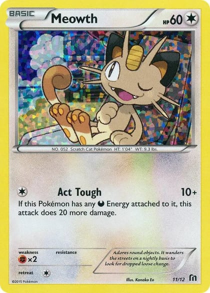 Meowth - 11/12, McDonald's Promos 2016 011/012
