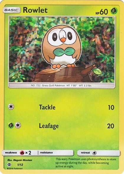 Rowlet - 1/12, McDonald's Promos 2017 001/012