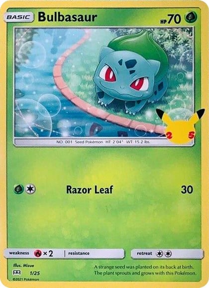 Bulbasaur - 1/25, McDonald's 25th Anniversary Promos 001/025