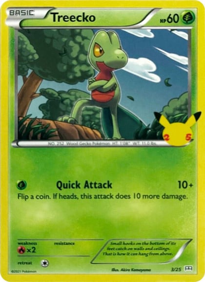Treecko - 3/25, McDonald's 25th Anniversary Promos 003/025