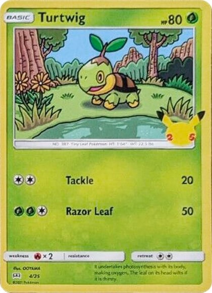 Turtwig - 4/25, McDonald's 25th Anniversary Promos 004/025