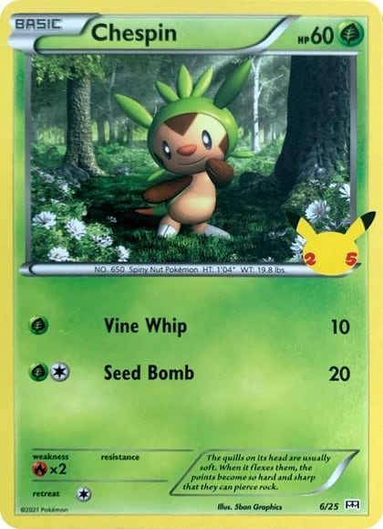Chespin - 6/25, McDonald's 25th Anniversary Promos 006/025