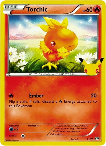 Torchic - 11/25, McDonald's 25th Anniversary Promos 011/025