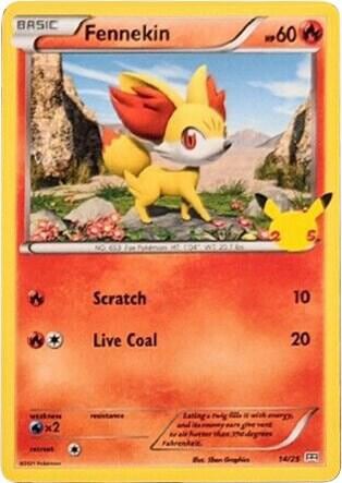 Fennekin - 14/25, McDonald's 25th Anniversary Promos 014/025